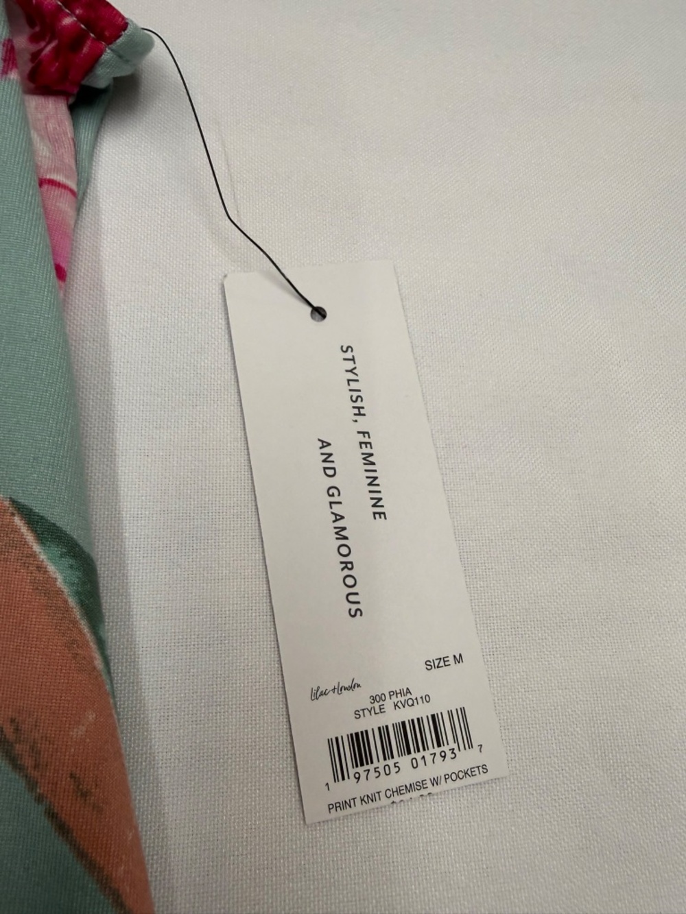 LILAC + LONDON $25 New Womens Medium Mint Green Pink Floral Tank Sleep Dress V16 - Picture 3 of 9
